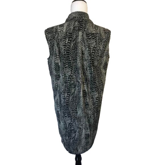 DIESEL Sleeve Shirt Button Down Shirt Dress Gray Black Reptile Print Sze Medium? - Picture 5 of 7